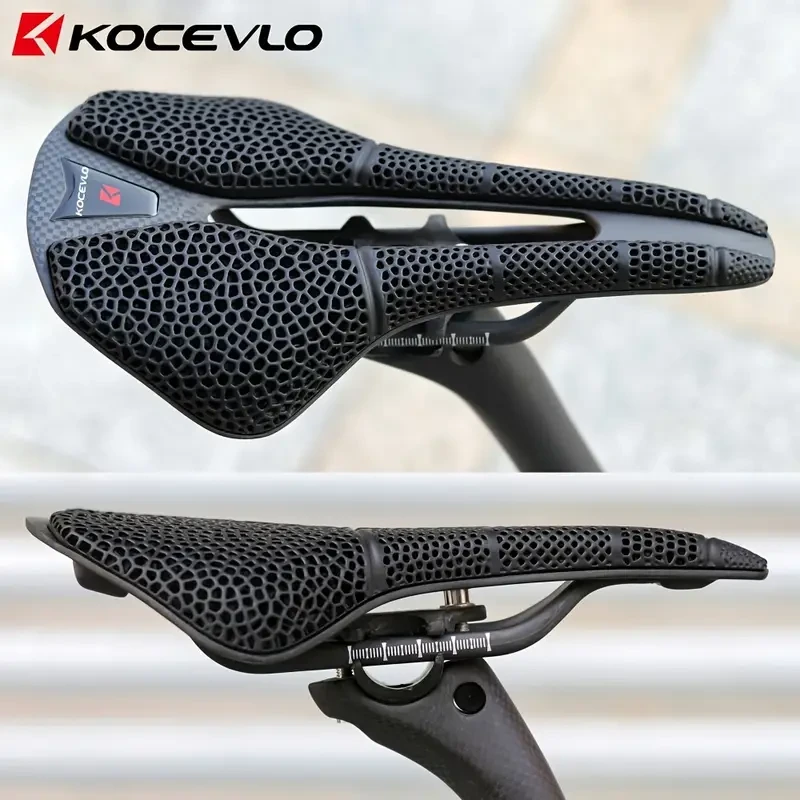 KOCEVLO R4 3D Printed Carbon Fiber Bike Saddle  Ergonomic, Lightweight & Breathable Design