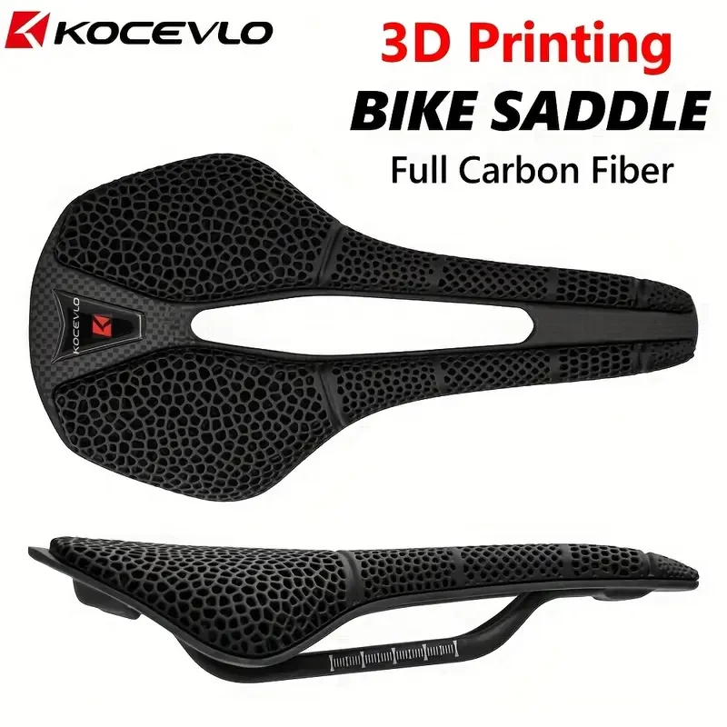 KOCEVLO R4 3D Printed Carbon Fiber Bike Saddle Ergonomic, Lightweight & Breathable Design