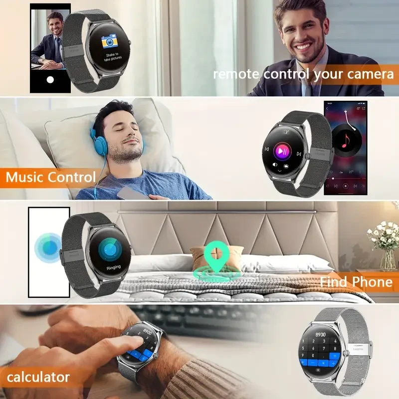 Fenke Ultra-Thin Voice Smartwatch AMOLED HD Display, Wireless Calling & 100+ Sports Modes