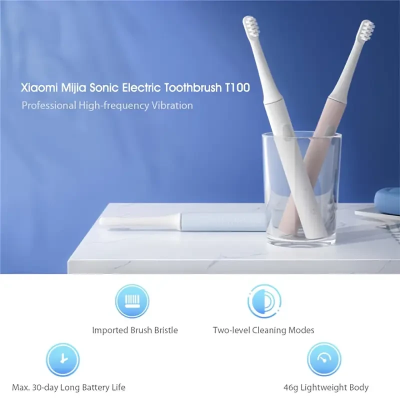 Xiaomi T100 Electric Toothbrush 16 500 Vibrations per Minute, USB Rechargeable & Soft Bristles
