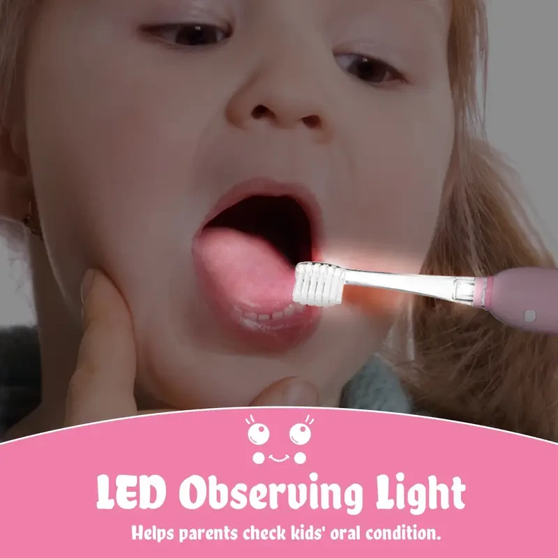 Seago Pink Electric Toothbrush with 8 Replacement Brush Heads