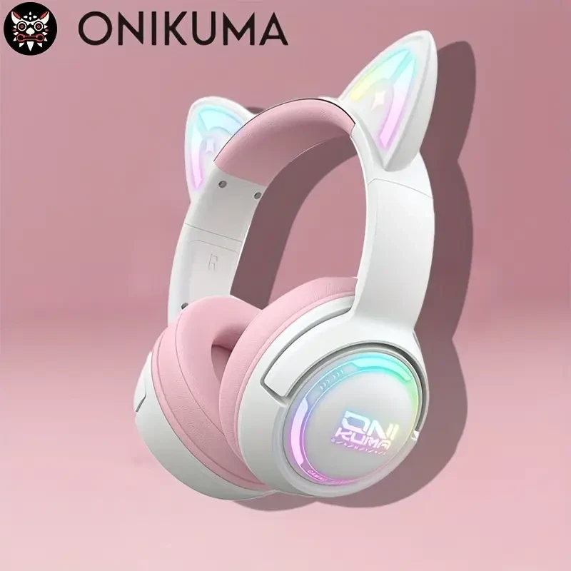 ONIKUMA GT838 Wireless Gaming Headset RGB LED, Noise-Cancelling Mic, USB-C