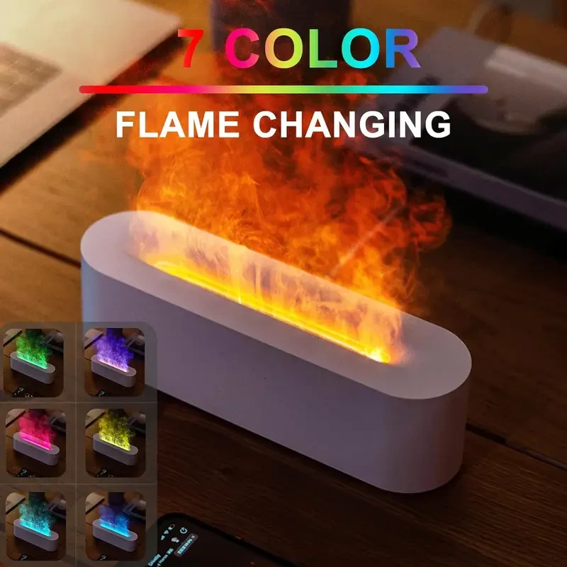 HEEYCEM Flame Aroma Diffuser & Humidifier 150 ml, 7-Colour Flame Light, USB