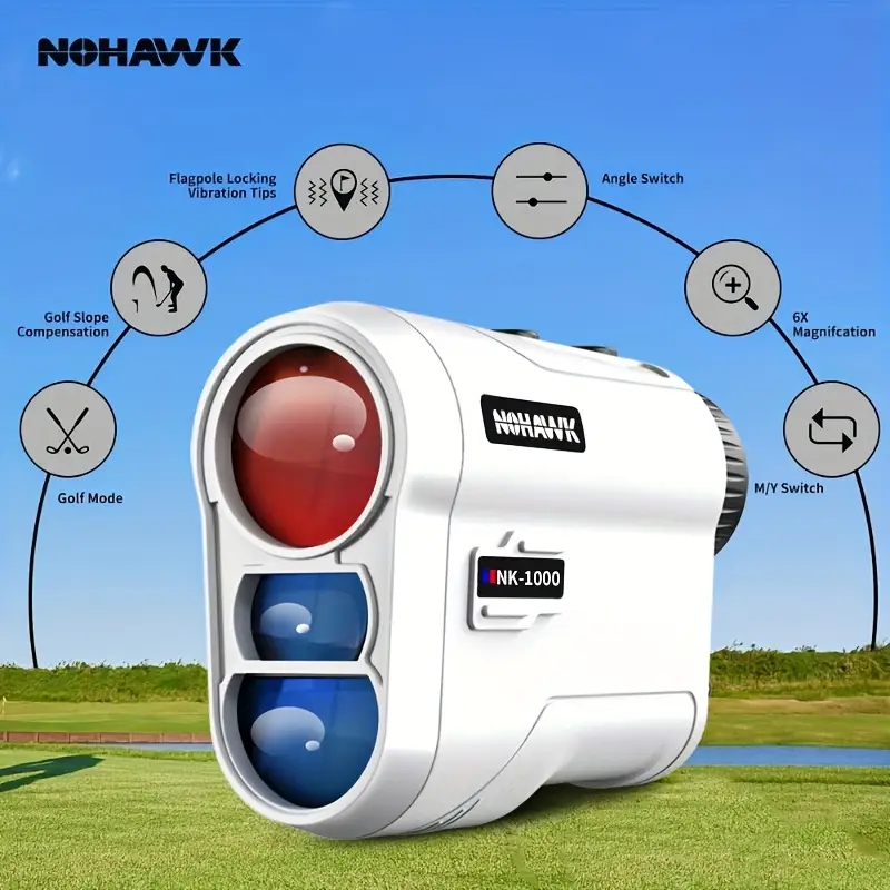 NOHAWK 914.4 m Golf Laser Rangefinder Flag Lock, Slope Compensation, USB-Rechargeable
