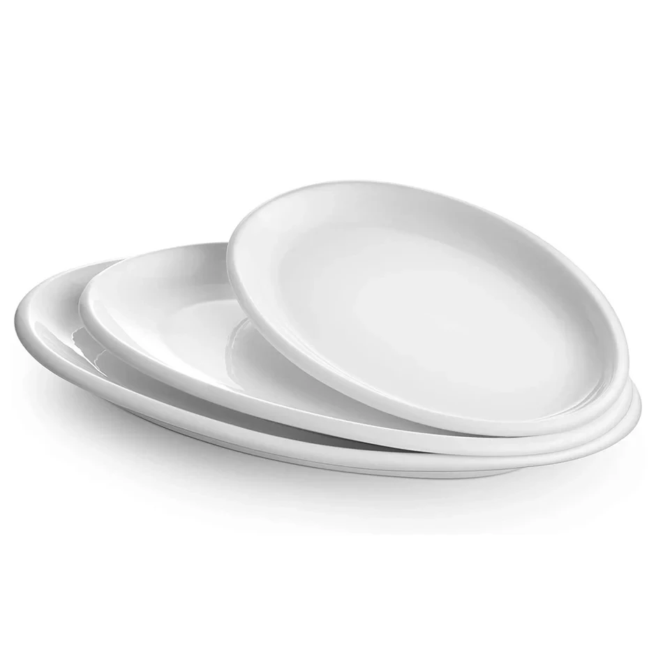 Crockery Plate Oval White 16"