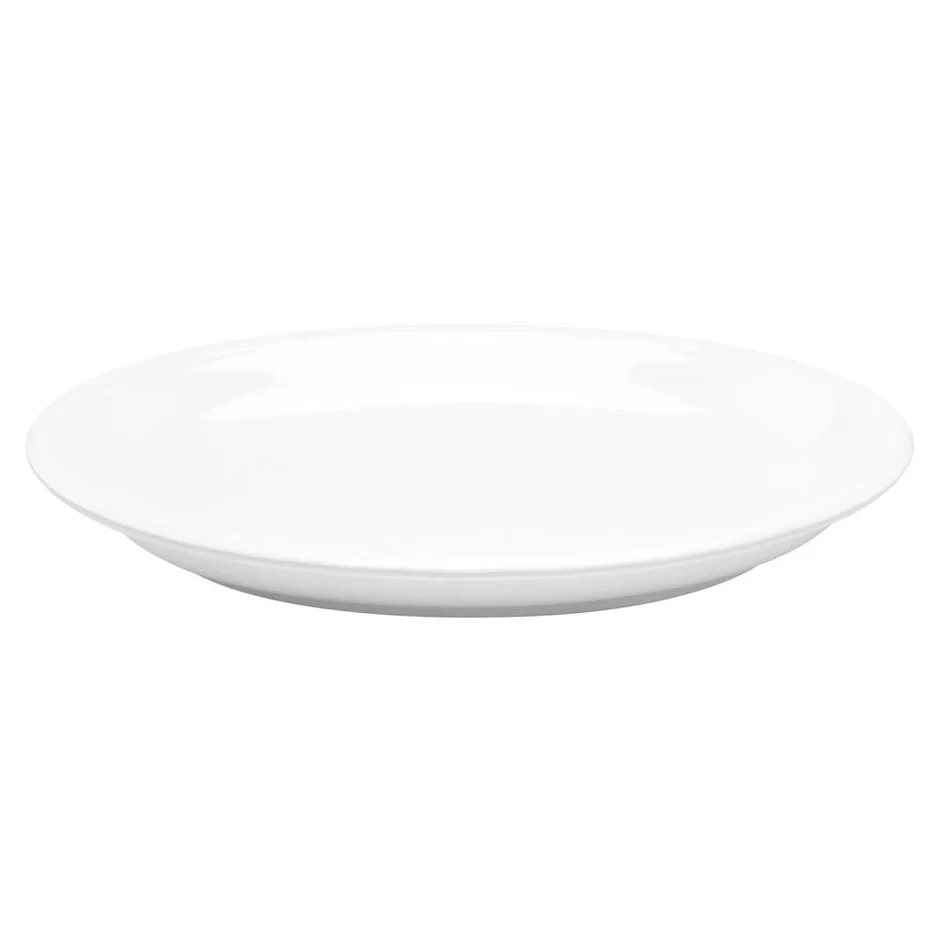 Crockery Plate Oval Deep White 14"