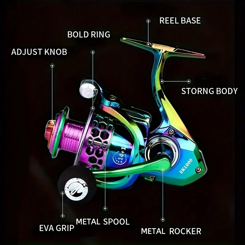 BILLINGS SK 10006000 Series Spinning Reel 5.0:1 / 4.7:1 Gear Ratio, 22 lb Max Drag, CNC Metal Rocker