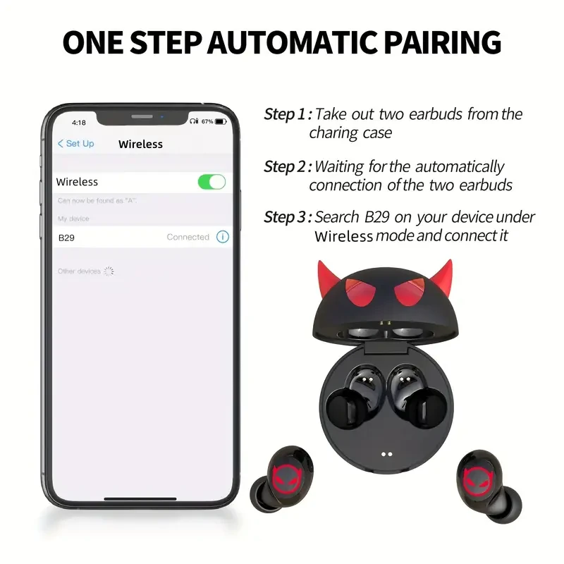 CyberDyer Lightweight Wireless Earbuds  Smart Noise Cancellation, Magnetic Charging, Gift-Ready