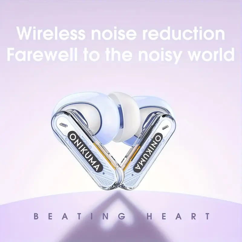 ONIKUMA Wireless Noise-Canceling In-Ear Headphones Powerful Sound, Long Battery Life & Comfort for Gaming and Sports