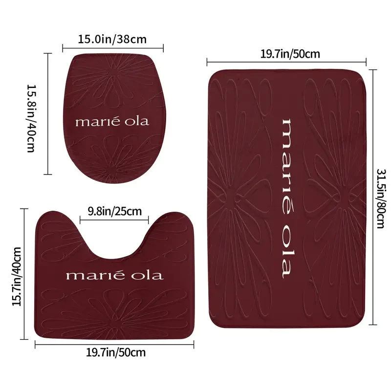 Marie Ola Themed Bathroom Mat Set Soft, Absorbent & Elegant