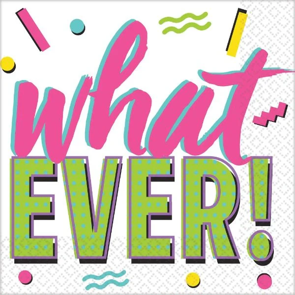 Awesome Party 80's Lunch Napkins What Ever (Pack of 16)