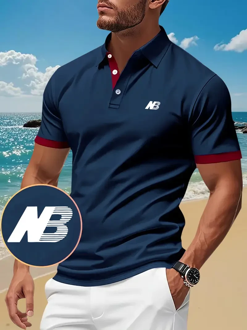 Mens Summer Casual Short Sleeve Polo Shirt  Stylish, Cool & Comfortable