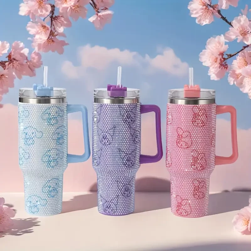 Sanrio Kuromi, Cinnamoroll & My Melody 40oz Stainless Steel Water Bottle Cute, Durable & Insulated