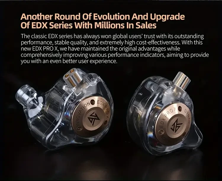 KZ EDX Pro X Wired In-Ear Monitor Headphones Dual DD HiFi Stereo, Noise Cancelling Earbuds for Ultimate Sound Experience