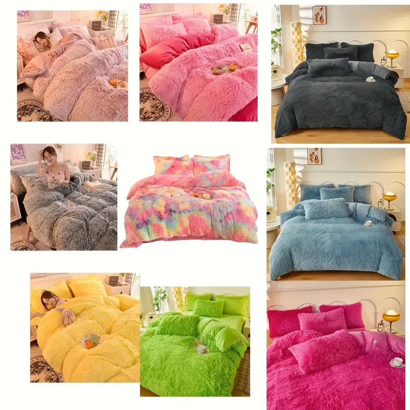 Personalized Soft and Fluffy Plush Duvet Cover Set  Add Comfort and Style to Your Bedroom