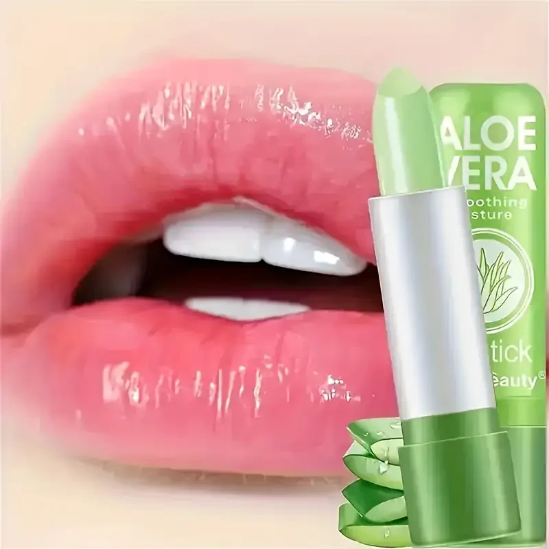 12pcs Aloe Vera Tinted Lip Balm Replenishing Matte Finish with Thermochromic Jelly Lipstick for All Skin Types