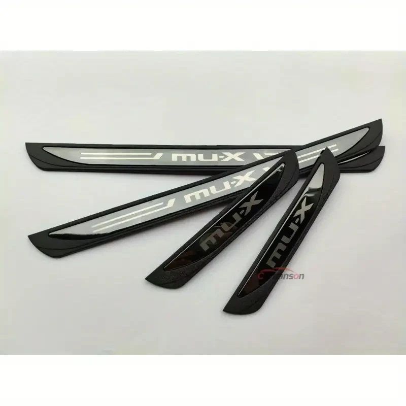 Carhanson MUX Car Door Sill Scuff Plate Cover Trims Strip Durable Protection for Your Isuzu Mu-X