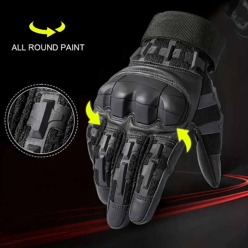Meromibe Men's Touch Screen Rubber Gloves Full Finger Gloves for Outdoor Sports and Halloween Costume