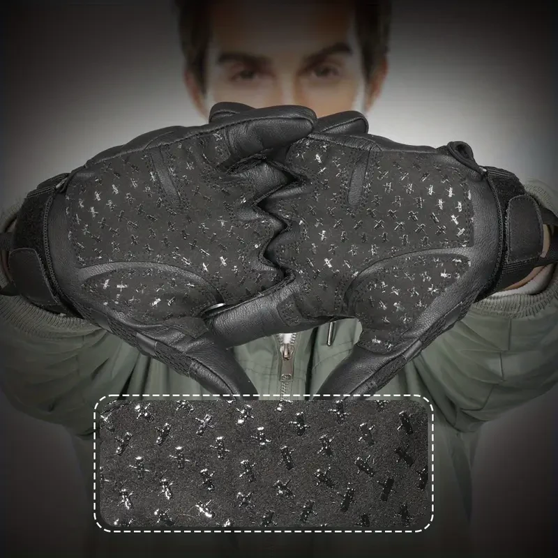 Meromibe Men's Touch Screen Rubber Gloves  Full Finger Gloves for Outdoor Sports and Halloween Costume