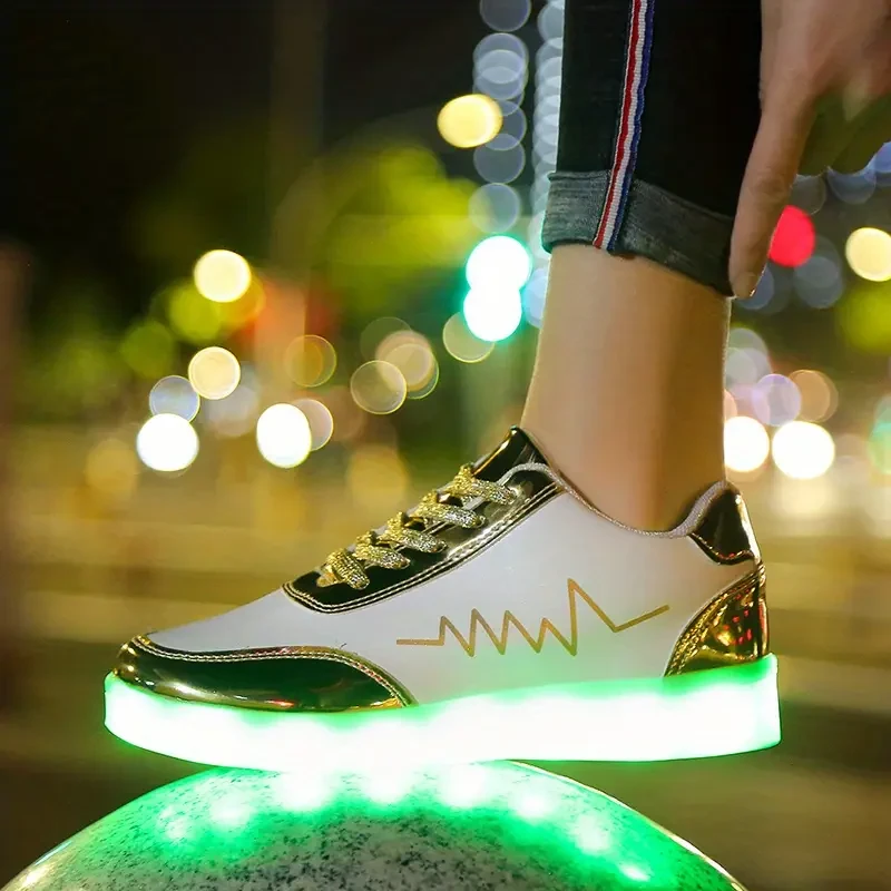 Colorful Glowing Charging Shoes for Men & Women Luminous Ghost Step Dance Shoes for Street Dance and Casual Wear