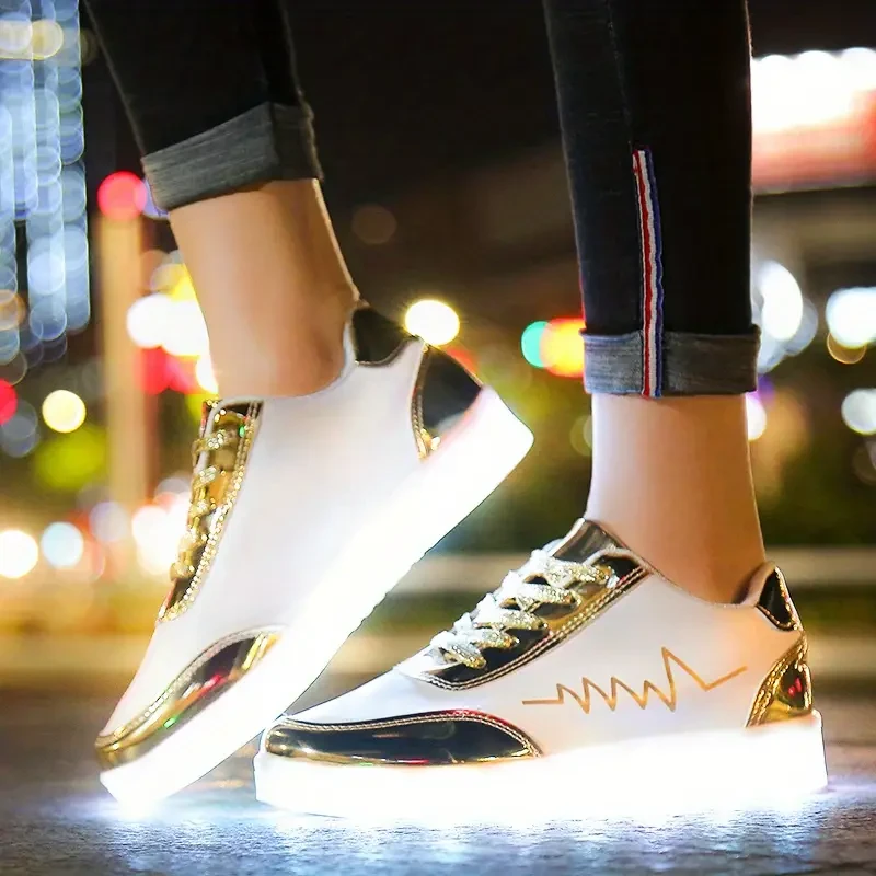 Colorful Glowing Charging Shoes for Men & Women Luminous Ghost Step Dance Shoes for Street Dance and Casual Wear