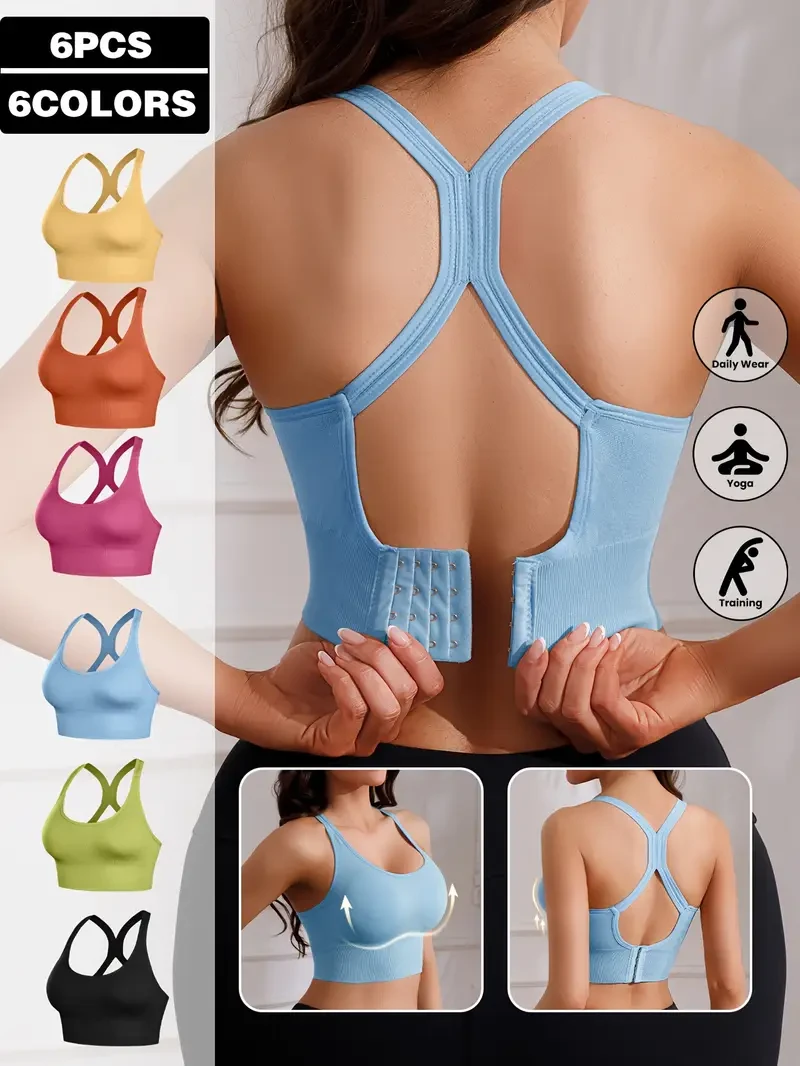 6-Pack Women's Sports Bras  Ultimate Comfort and Support for Active Lifestyles