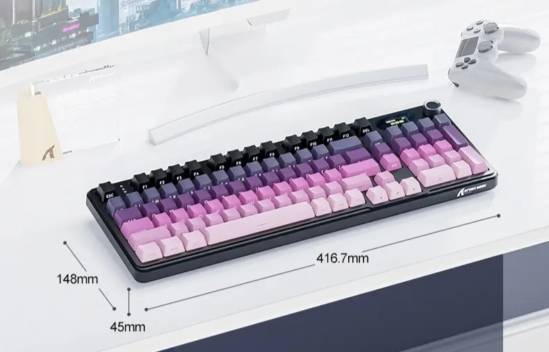 Three-mode RGB Wireless Bluetooth Side Engraving With Knob Game Mechanical Keyboard