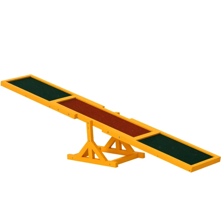 Wooden Dog Agility Seesaw, Training And Exercise Equipment, Weather Resistant, 71 L, Natural