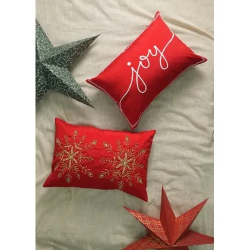 Polyester Lumber Pillow With Embroidery Work Soft Stylish Accent