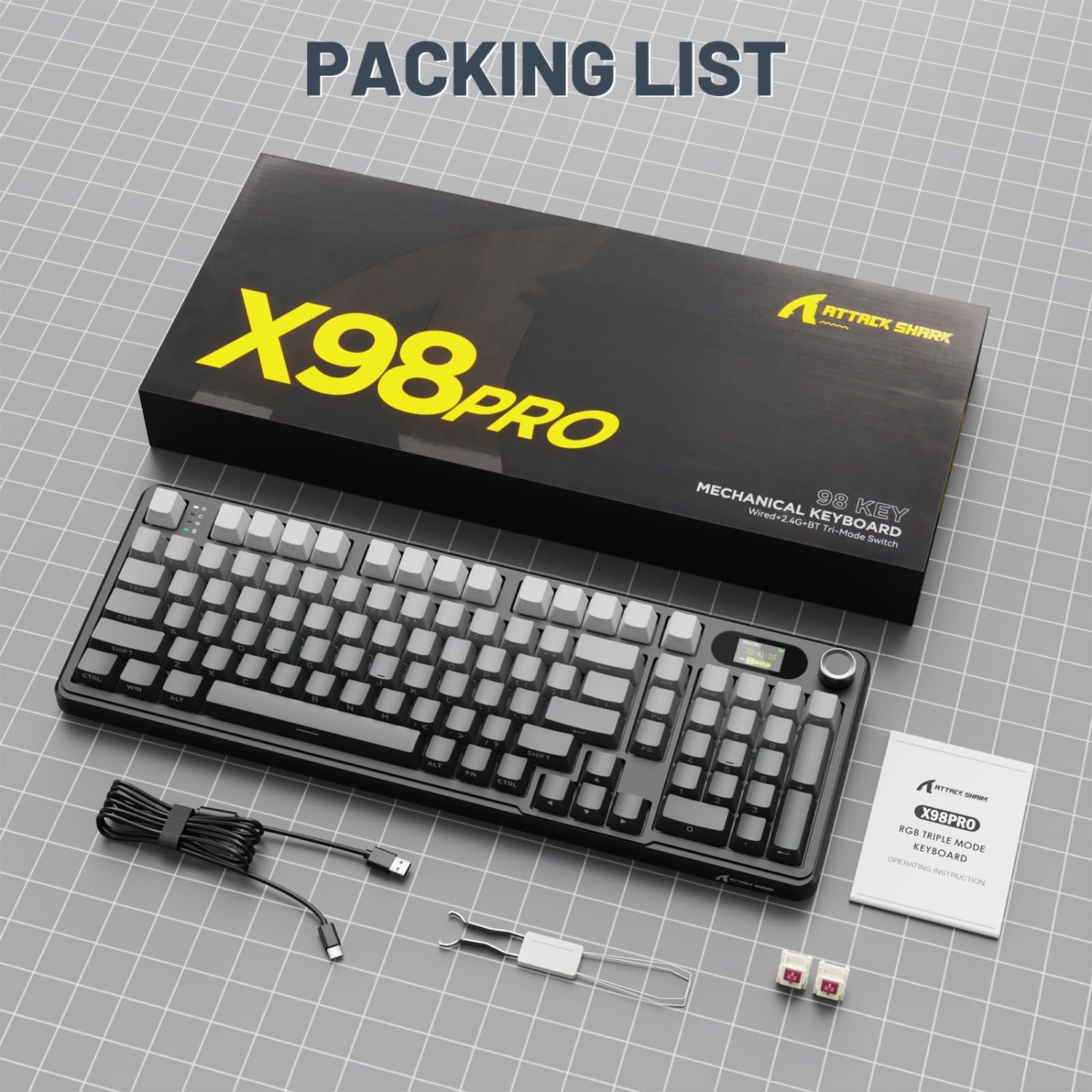 ATTACK SHARK X98PRO Wireless Mechanical Keyboard
