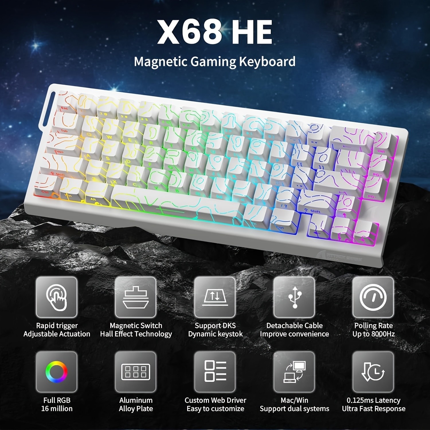 ATTACK SHARK X68HE Magnetic Gaming Keyboard
