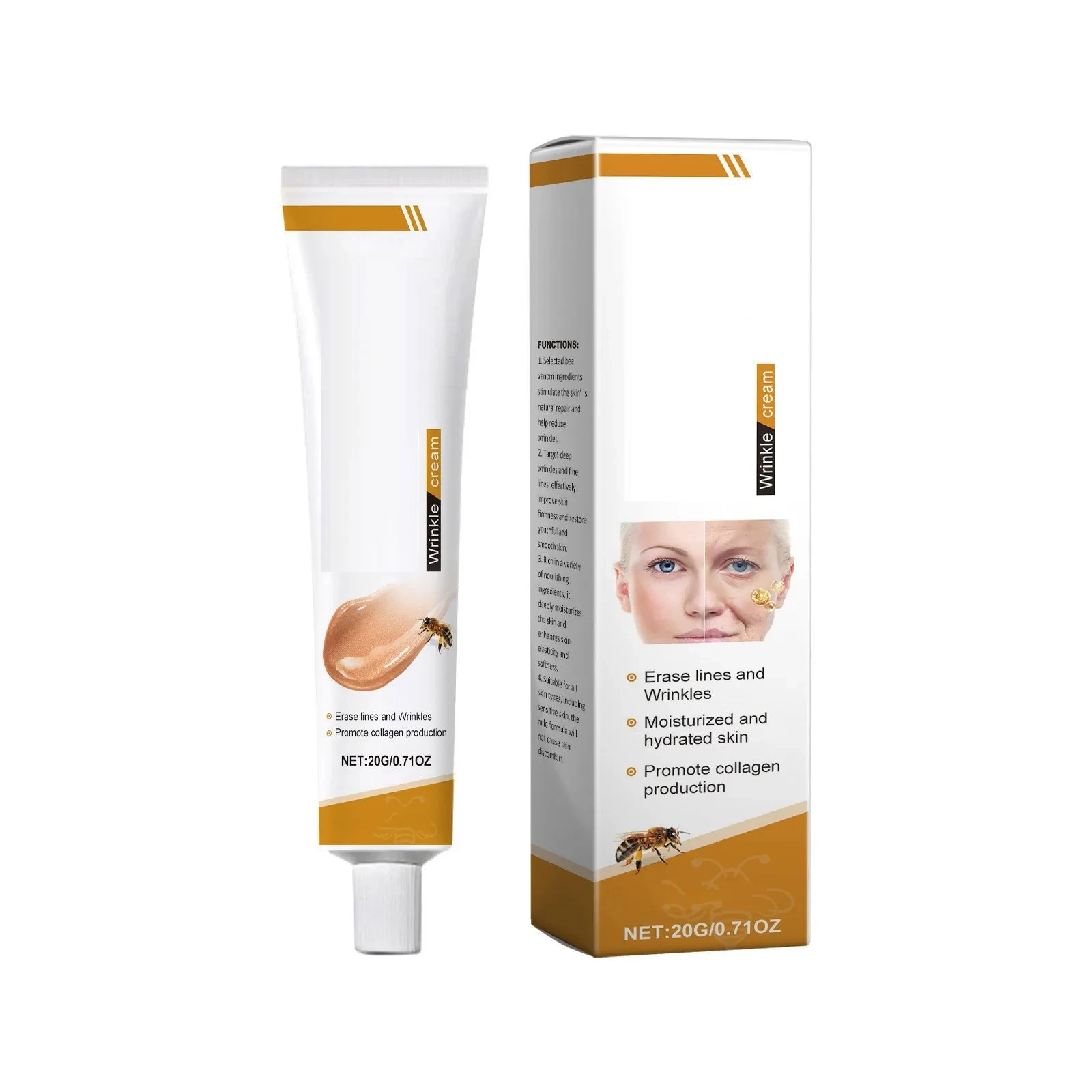 Bee Venom Anti-Wrinkle Face Cream - Hydrating & Brightening Skin Care