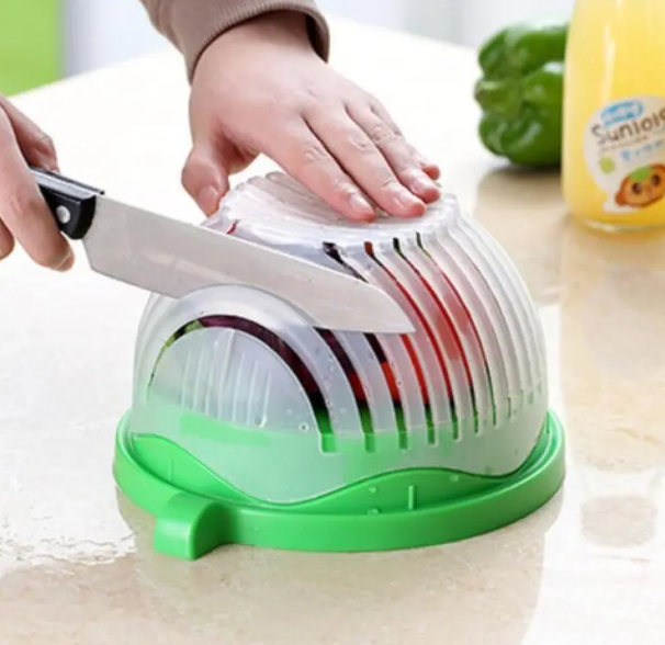FreshSlice Creative Salad Cutter  2-in-1 Fruit & Vegetable Chopper for Quick Healthy Meals