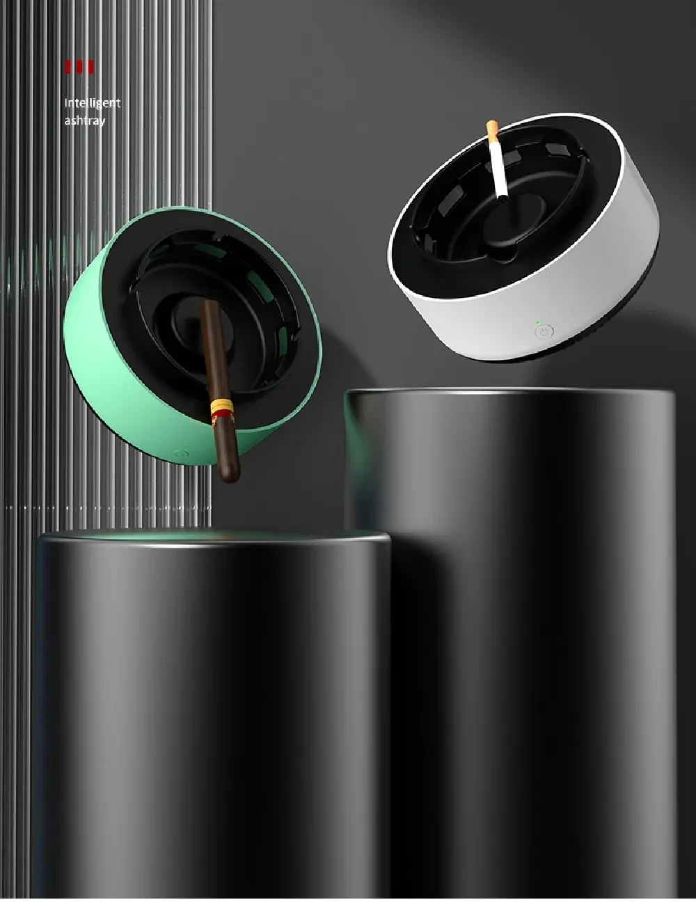Air Purifier Ashtray Intelligent Electronic Ashtray For Filtering Second-Hand Smoke From Cigarettes Remove Smoking Home Office