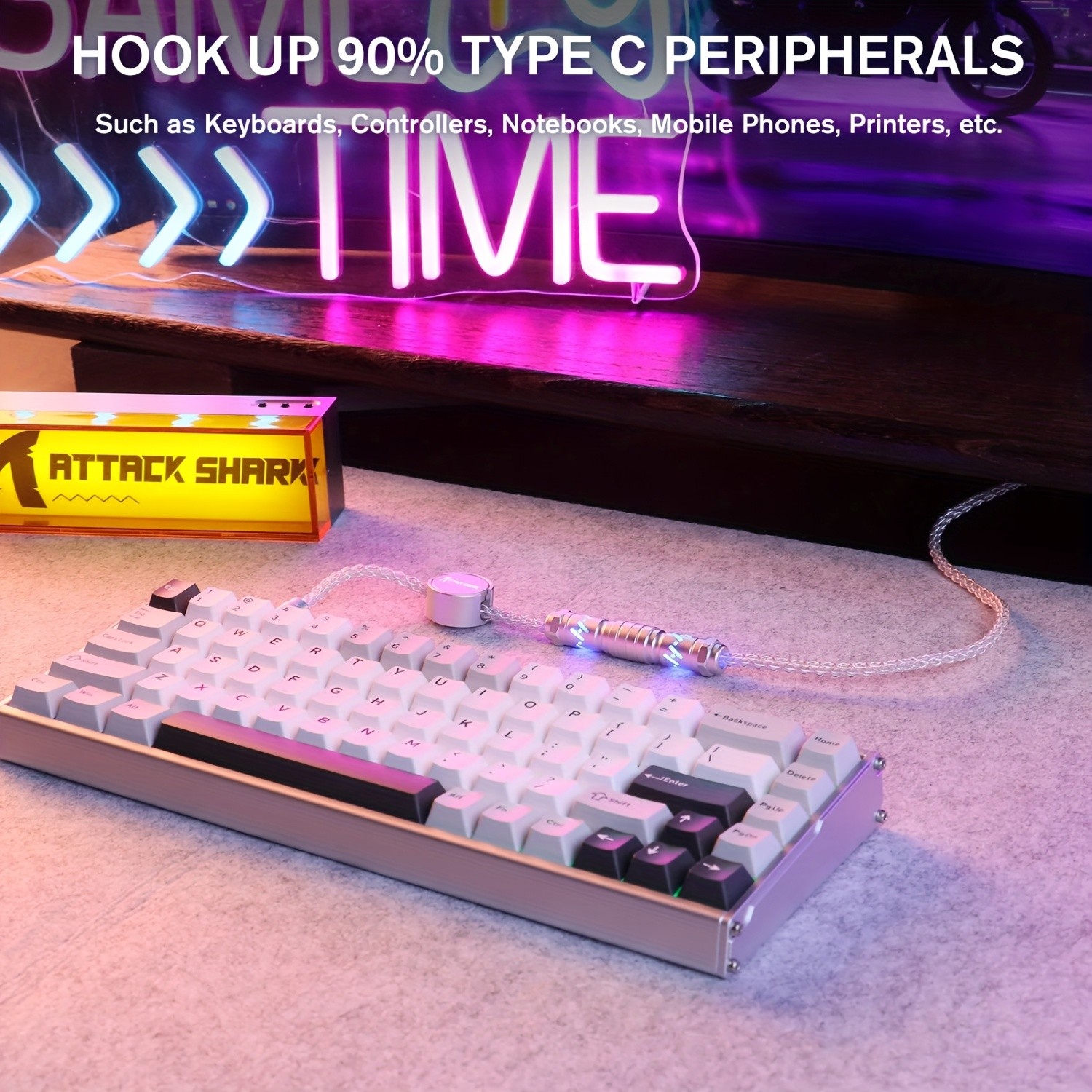 ATTACK SHARK C07 RGB Cable Magnetic, Smart, and Stylish Power for NZ Setups