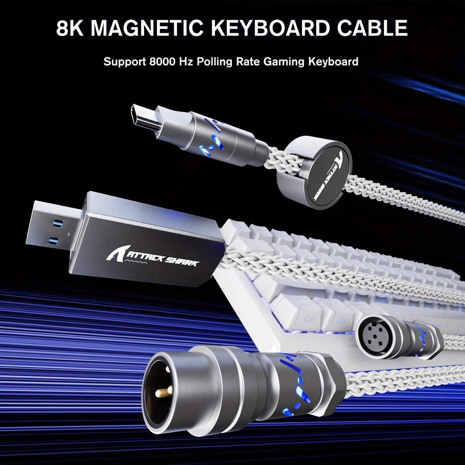 ATTACK SHARK C07 RGB Cable Magnetic, Smart, and Stylish Power for NZ Setups