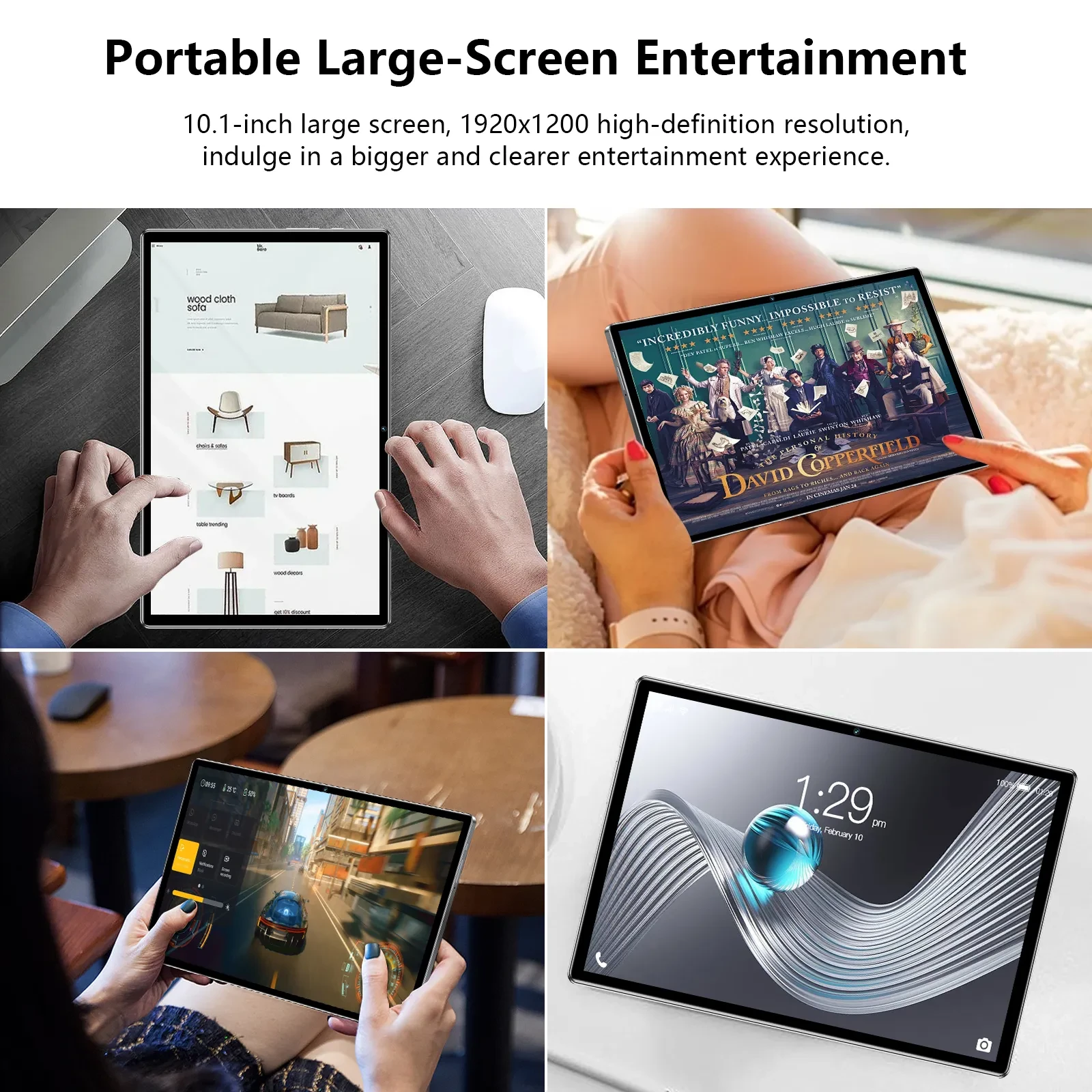 Tablet 10.1 Inch Android Tablets, Android 13 Tablet Quad Core 8GB RAM 256GB ROM, 24MP Camera, 8000mAh Long Battery Life