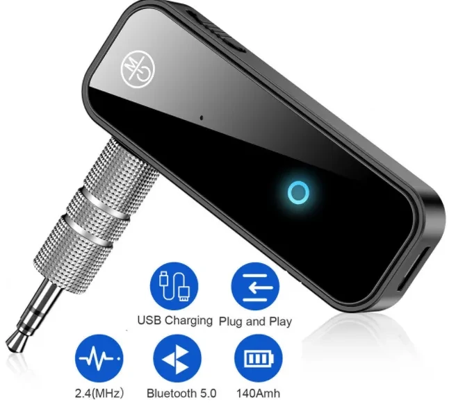 New 3.5mm AUX Car Bluetooth Receiver Computer TV Projector Bluetooth 5.0 Audio Adapter