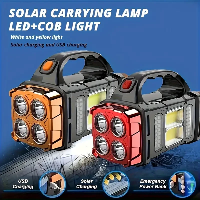 HOTU Solar Portable Light Multi-Functional USB & Solar Powered LED Work Lamp