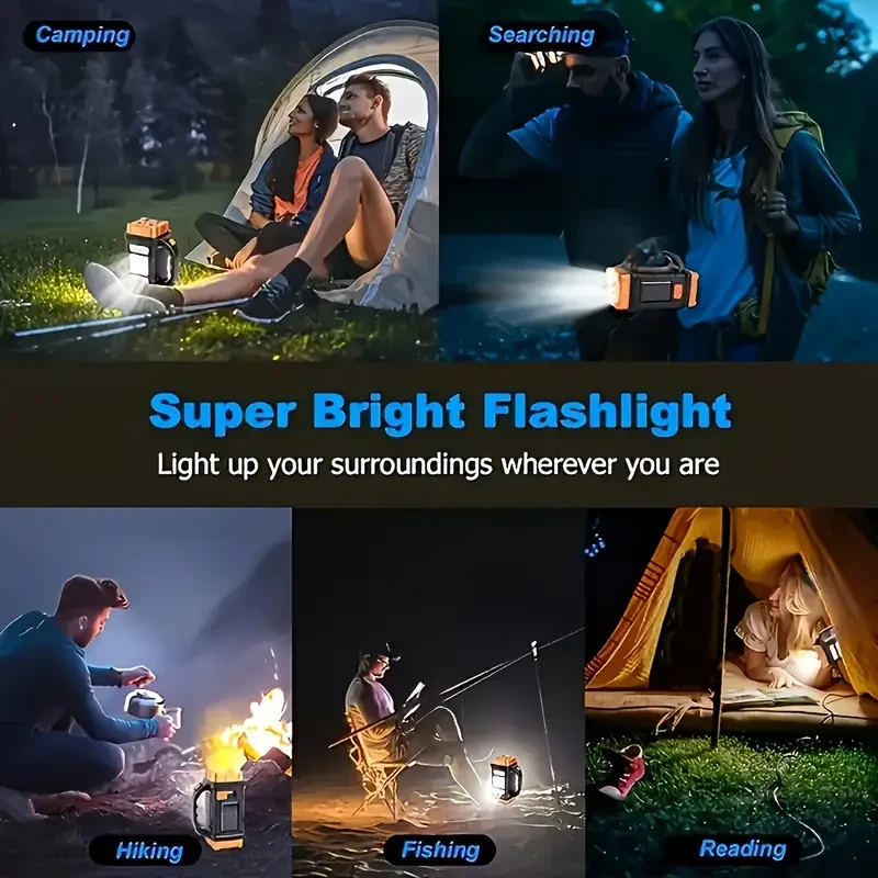HOTU Solar Portable Light Multi-Functional USB & Solar Powered LED Work Lamp