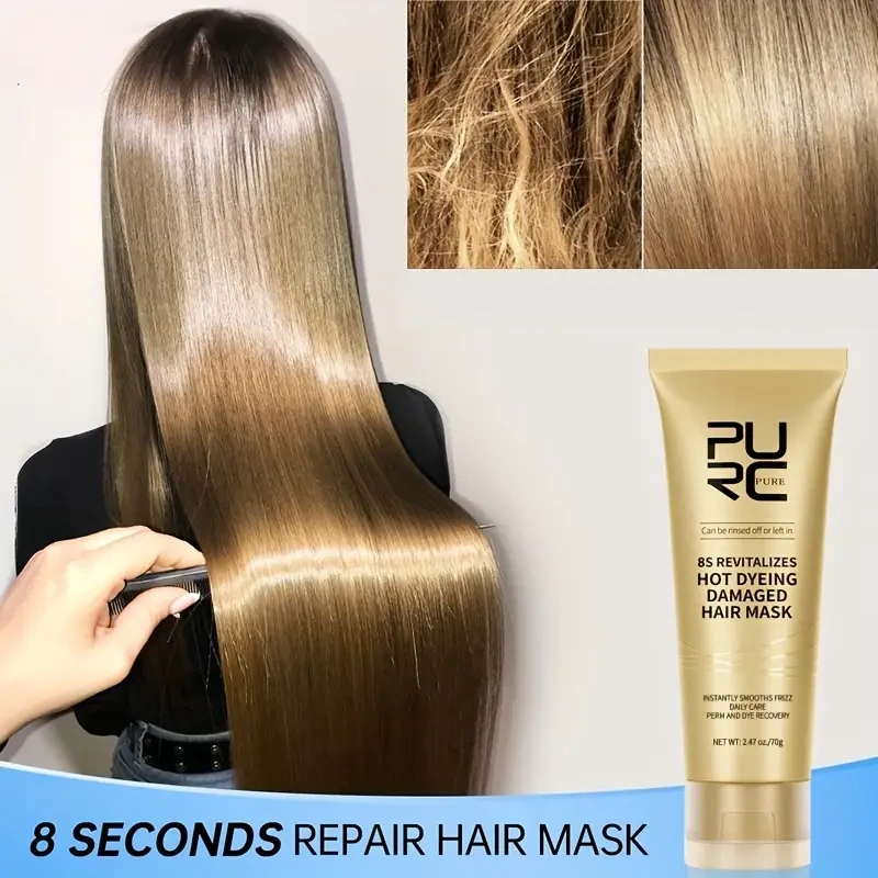 PURC 8 Seconds Hair Mask Professional Keratin Cream for Smoothing, Softening & Frizz Control