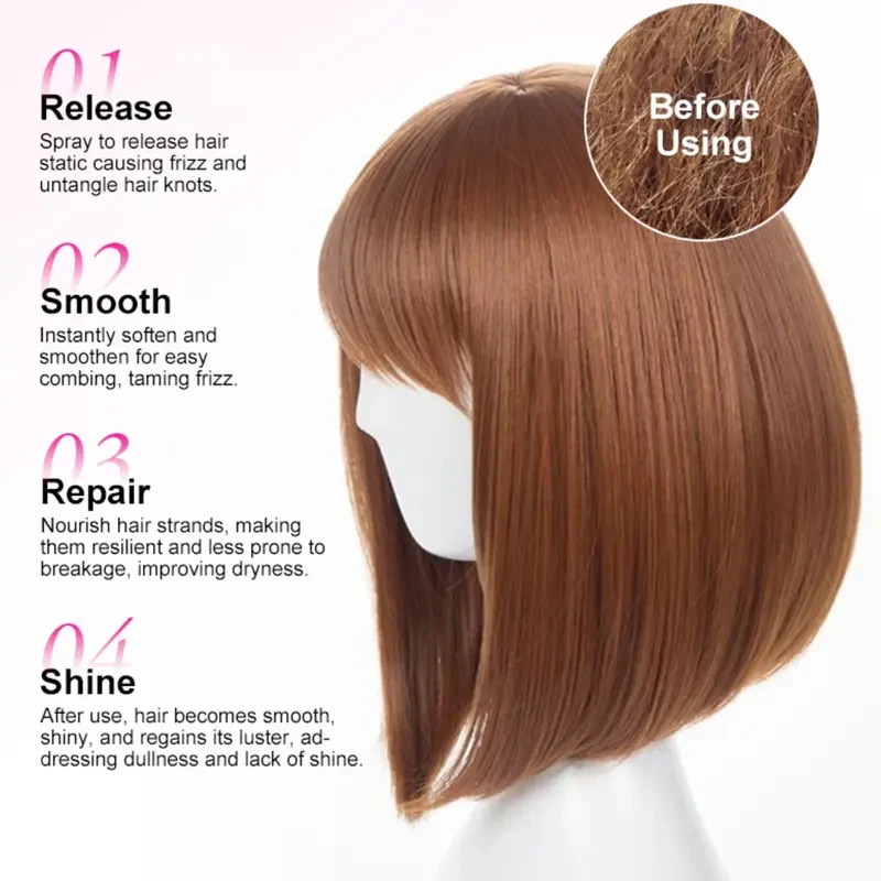 PURC Wig Care Spray Leave-In Softener for Dry, Tangled & Synthetic Wigs