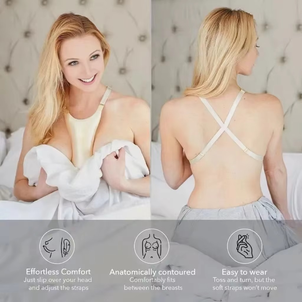 SilkRest Breast Support Pillow  Anti-Wrinkle Chest Pillow for Side Sleeping