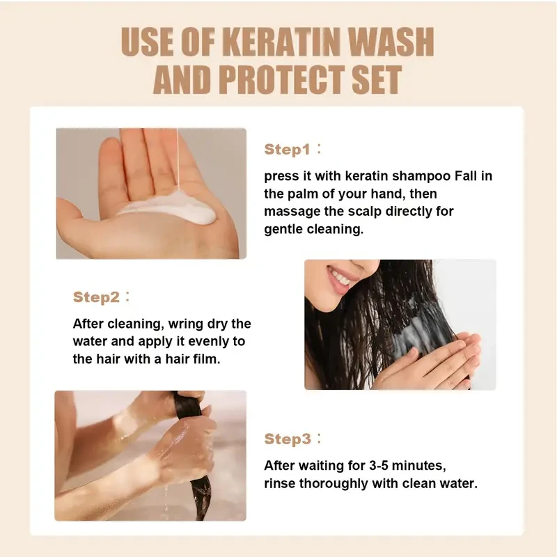 LANEMAY Keratin Smooth Shampoo & Conditioner Set  Moisturising, Strengthening & Anti-Breakage Formula (2pcs)