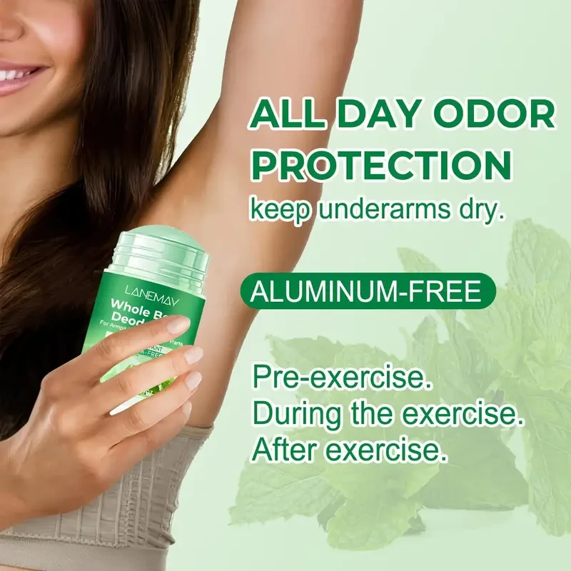 LANEMAY Whole Body Deodorant 72H Freshness with Mint Scent & Gentle Skin Care