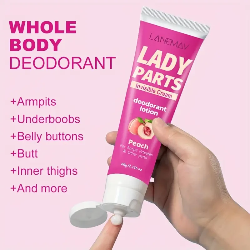 LANEMAY Peach Whole Body Deodorant for Women 72H Odor Control, Aluminum-Free & Skin-Safe