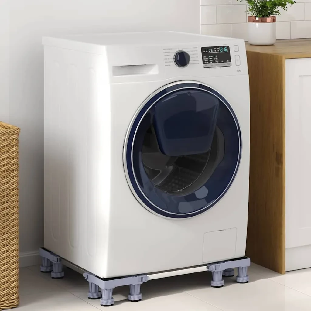 Washing Machine Base Grey 67 x 67 x 12 cm Metal