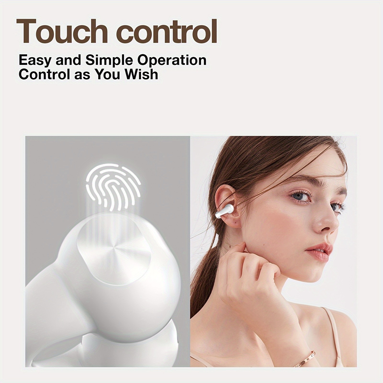 GENAI J01 Wireless Earbuds Open-Ear Clip Headphones with Touch Volume Control