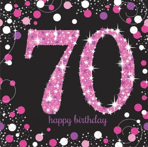 Lunch Napkins - Pink Celebration 70 - Pack of 16