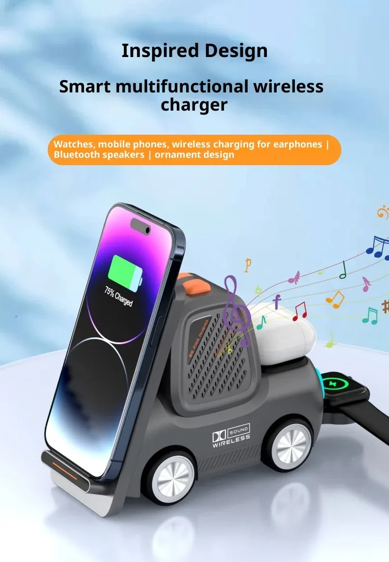 Three-in-one Wireless Charger Mobile Phone Holder Wireless